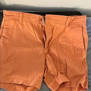Izod Men's Vibrant Orange Flat Front Shorts